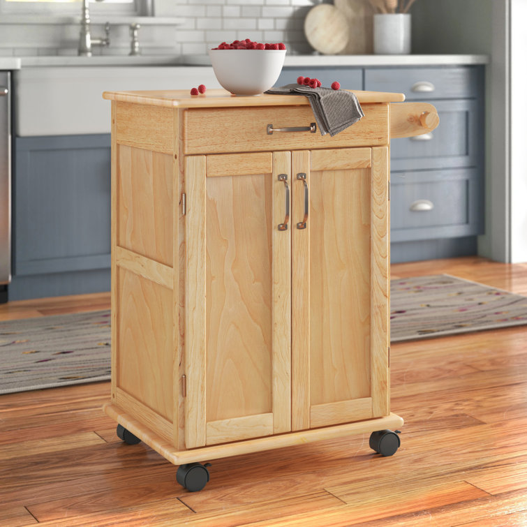 Andover Mills™ Prado 28.75'' Wide Rolling Kitchen Cart with Solid Wood